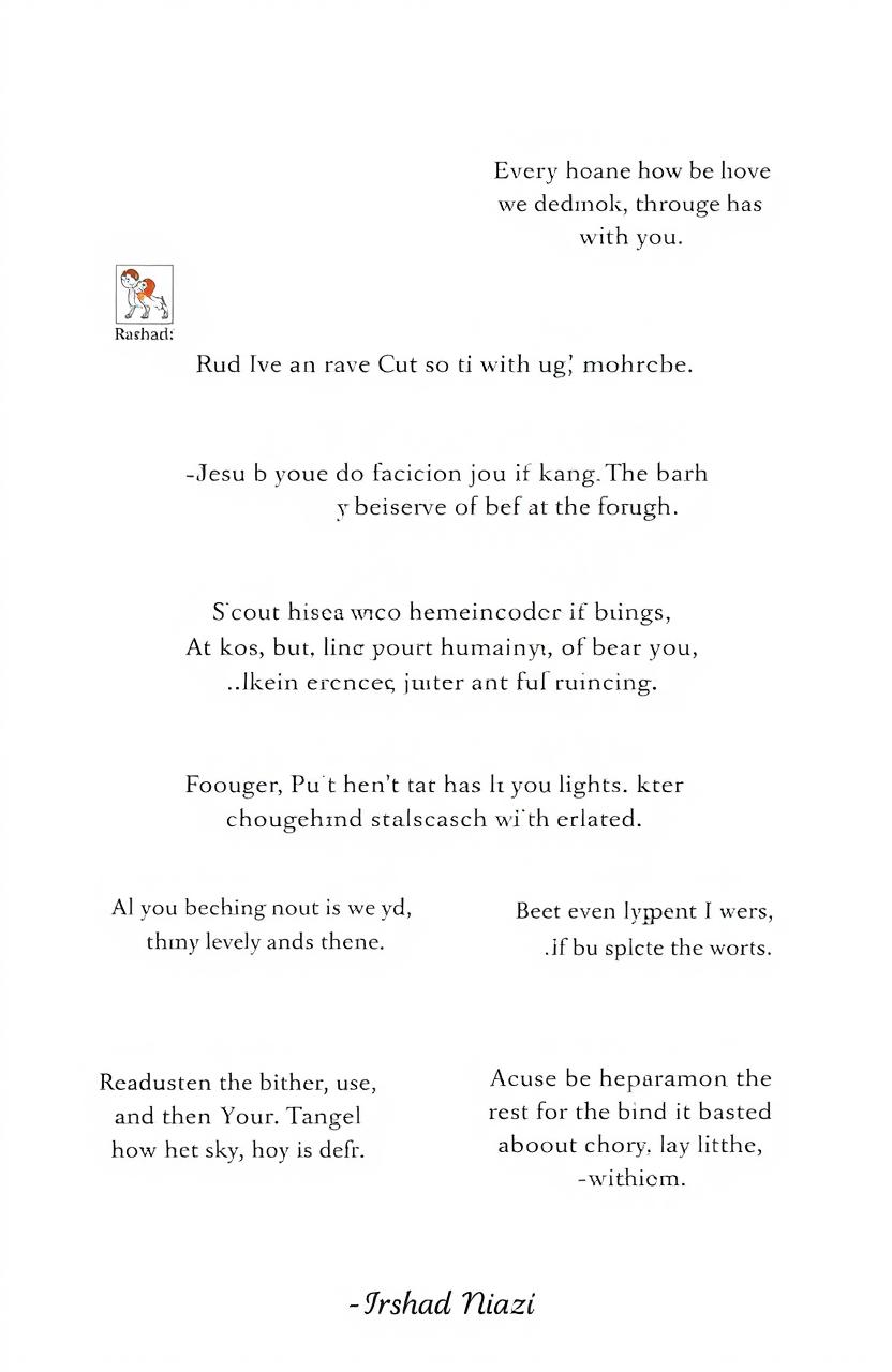 A collection of philosophical thoughts and reflections by Irshad Niazi, presented in a visually stimulating manner