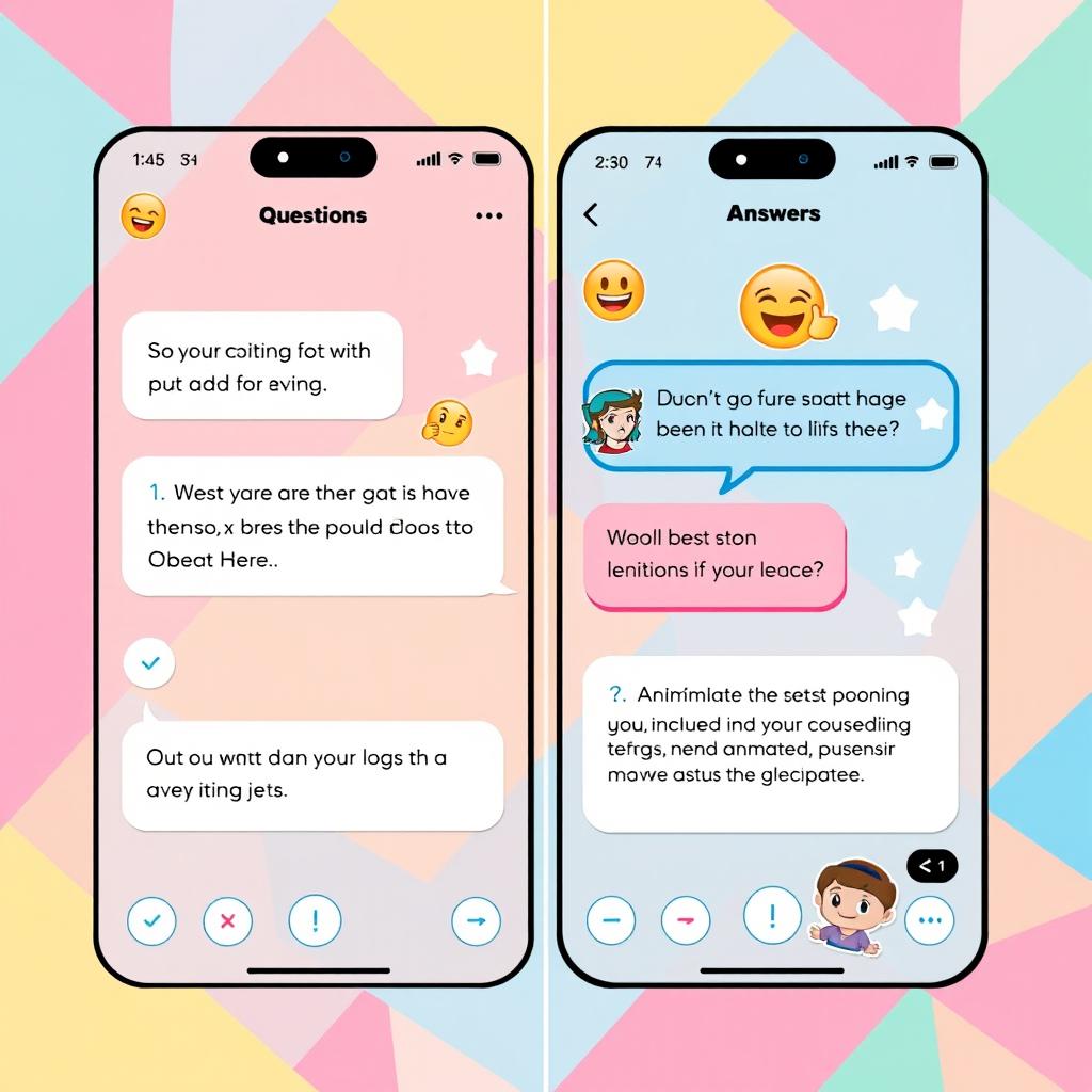 An interactive Instagram story format featuring a colorful, vibrant design that encourages viewers to engage with questions and answers