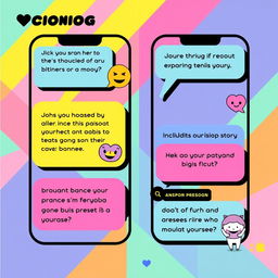An interactive Instagram story format featuring a colorful, vibrant design that encourages viewers to engage with questions and answers