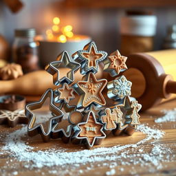 A beautifully decorated gingerbread cookie mold, intricately designed with festive patterns