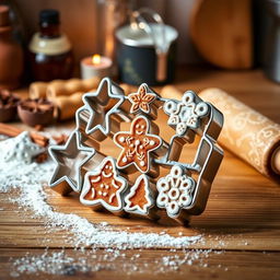 A beautifully decorated gingerbread cookie mold, intricately designed with festive patterns