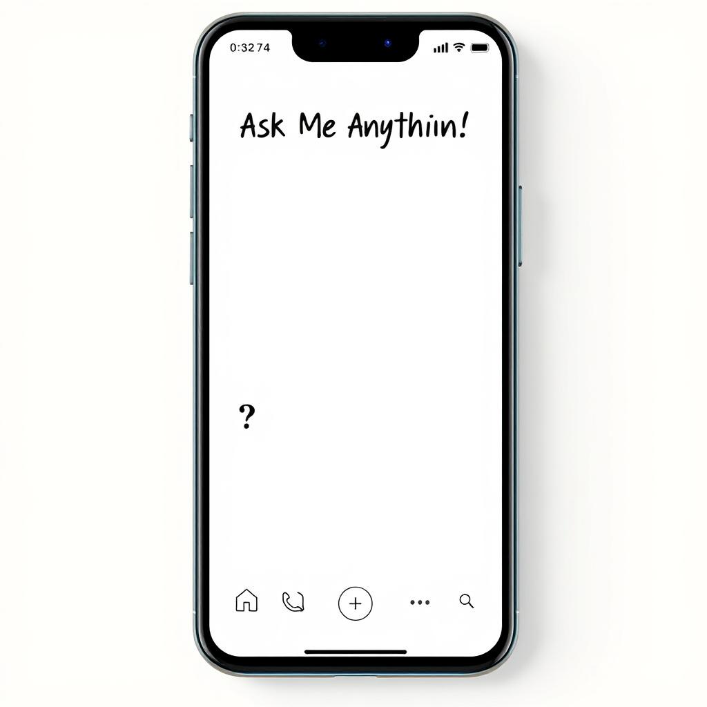 A blank mobile screen interface designed for Instagram stories, featuring a clean and minimalist aesthetic