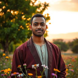 A breathtaking portrait of a person named Houari, showcasing a strong and confident demeanor