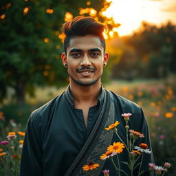 A breathtaking portrait of a person named Houari, showcasing a strong and confident demeanor
