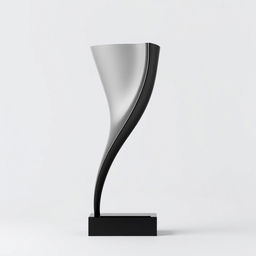 A sleek silhouette of a trophy, showcasing elegant curves and sharp angles, designed to exemplify achievement and success