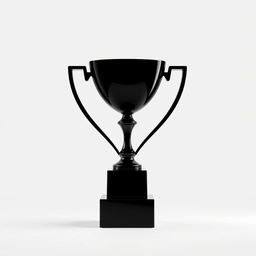 A sleek silhouette of a trophy, showcasing elegant curves and sharp angles, designed to exemplify achievement and success