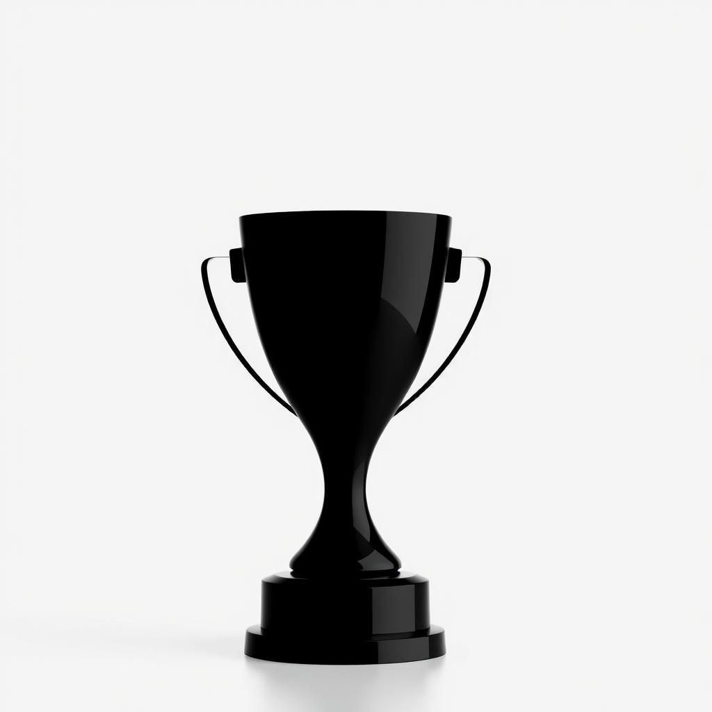 A sleek silhouette of a trophy, showcasing elegant curves and sharp angles, designed to exemplify achievement and success