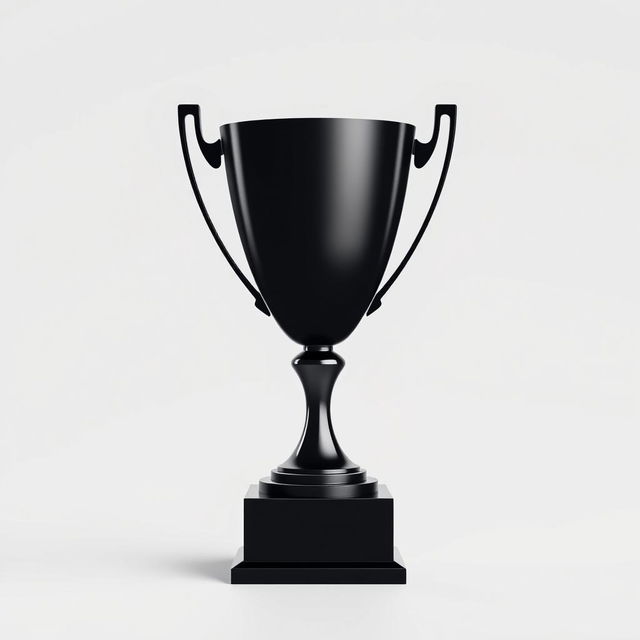 A sleek silhouette of a trophy, showcasing elegant curves and sharp angles, designed to exemplify achievement and success