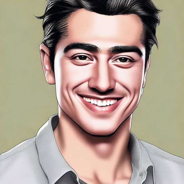 A digital art portrait of Nicholas Garza, showcasing his unique features and personality