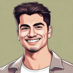 A digital art portrait of Nicholas Garza, showcasing his unique features and personality