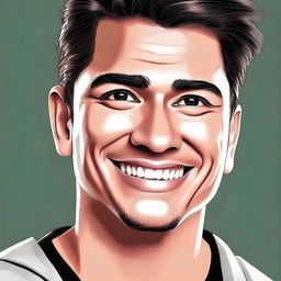 A digital art portrait of Nicholas Garza, showcasing his unique features and personality