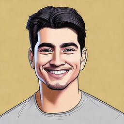 A digital art portrait of Nicholas Garza, showcasing his unique features and personality