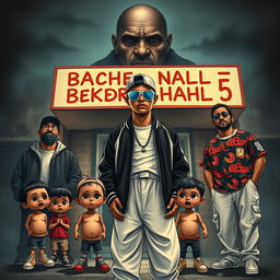 A dark album cover for a diss rap featuring three prominent rappers: Mahyar, Adril, and Ali 023