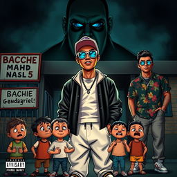 A dark album cover for a diss rap featuring three prominent rappers: Mahyar, Adril, and Ali 023
