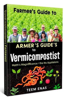 An informative and visually appealing cover for a farmer's guide on vermicomposting