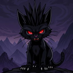 A stylized depiction of a fearsome feline version of Sauron, inspired by the dark lord from 'The Lord of the Rings'