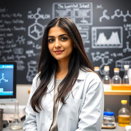 A portrait of a young woman named Bahareh Hosseini, a master’s student specializing in Toxicology