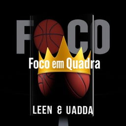 An eye-catching eBook cover design themed around basketball, featuring the title 'Foco em Quadra' in large, striking typography