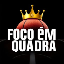 An eye-catching eBook cover design themed around basketball, featuring the title 'Foco em Quadra' in large, striking typography