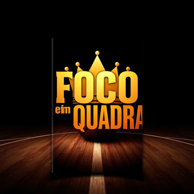 An eye-catching eBook cover design themed around basketball, featuring the title 'Foco em Quadra' in large, striking typography