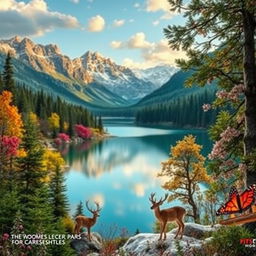 A captivating and visually stunning video showcasing breathtaking natural landscapes, including lush forests, majestic mountains, serene lakes, and vibrant wildlife