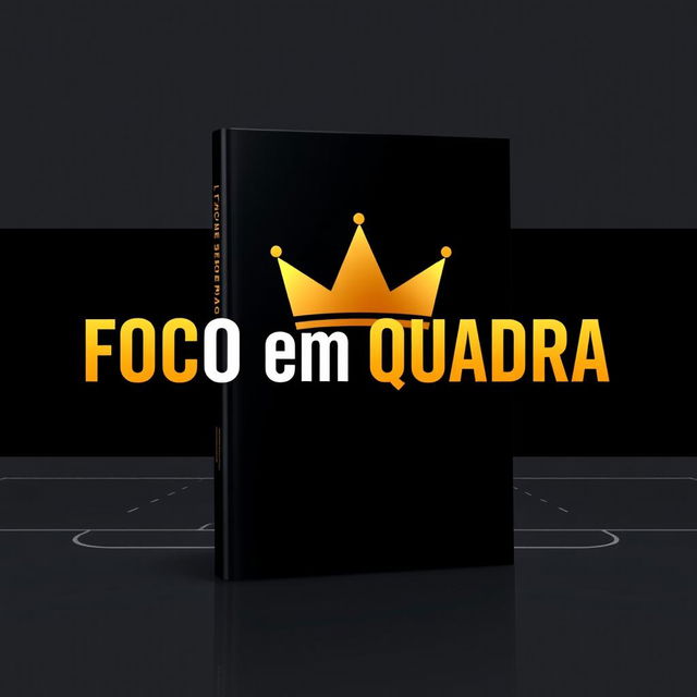 An engaging eBook cover design for basketball with the title 'Foco em Quadra' presented in bold, impactful typography without accents