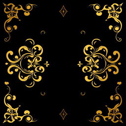 A stunning vector design featuring a rich black background with intricate golden patterns