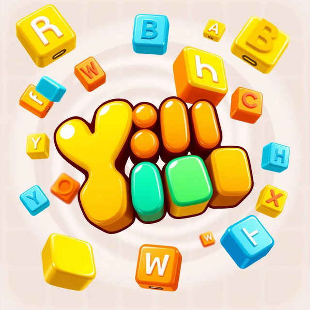 A typographical logo for 'YiYi' designed in a bold and playful style suitable for a 2D puzzle game