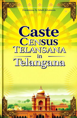 A detailed and informative book cover design for a publication titled 'Caste Census in Telangana'