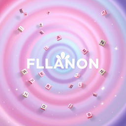 A splash screen featuring the logo as the centerpiece, set against a colorful and whimsical spiral background that showcases pastel gradients of pinks, purples, and blues