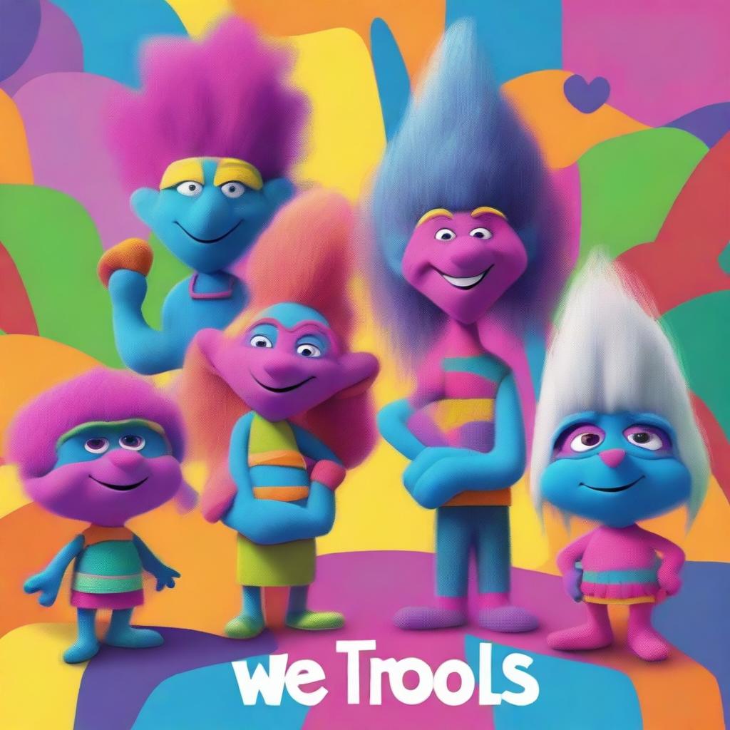 A vibrant and colorful digital art image inspired by the song 'We Do It Better' from the Trolls movie