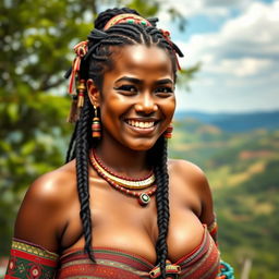 A beautiful 25-year-old woman from the Gerewol tribe, showcasing her traditional attire