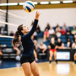 This is a high-quality photo capturing a dynamic moment in a volleyball match