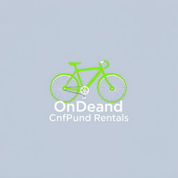 A logo design for an OnDemand bike rental service, featuring a modern and dynamic bicycle graphic