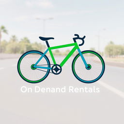 A logo design for an OnDemand bike rental service, featuring a modern and dynamic bicycle graphic