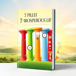 A captivating and uplifting book cover design for '7 Pillars of Prosperous Life'