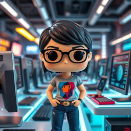 A Funko Pop style figure of a 30-year-old female technology worker