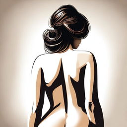 A tasteful digital art representation of a woman with a curvaceous figure