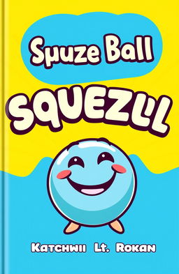 A bright and cheerful cover design featuring an expressive squeeze ball designed in a cartoon style with a happy face, smiling joyfully