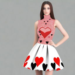 This is a digital art image of a unique and fashionable sleeveless dress