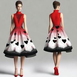 This is a digital art image of a unique and fashionable sleeveless dress