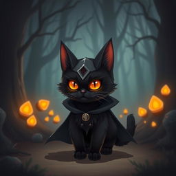 A whimsical, playful cat designed to resemble Sauron from 'The Lord of the Rings