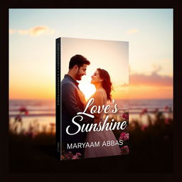 A romantic book cover design featuring a couple in a loving embrace set against a beautiful and warm background that evokes feelings of affection and joy