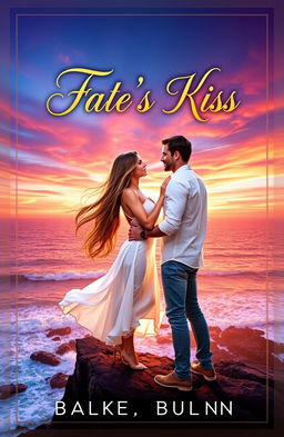 An enchanting romance book cover titled 'Fate's Kiss'