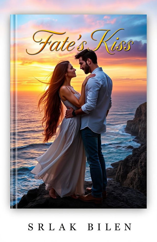 An enchanting romance book cover titled 'Fate's Kiss'