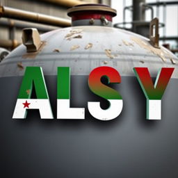 The word 'ALSY' prominently displayed, colored in vibrant green, white, and red stripes inspired by the Syrian flag