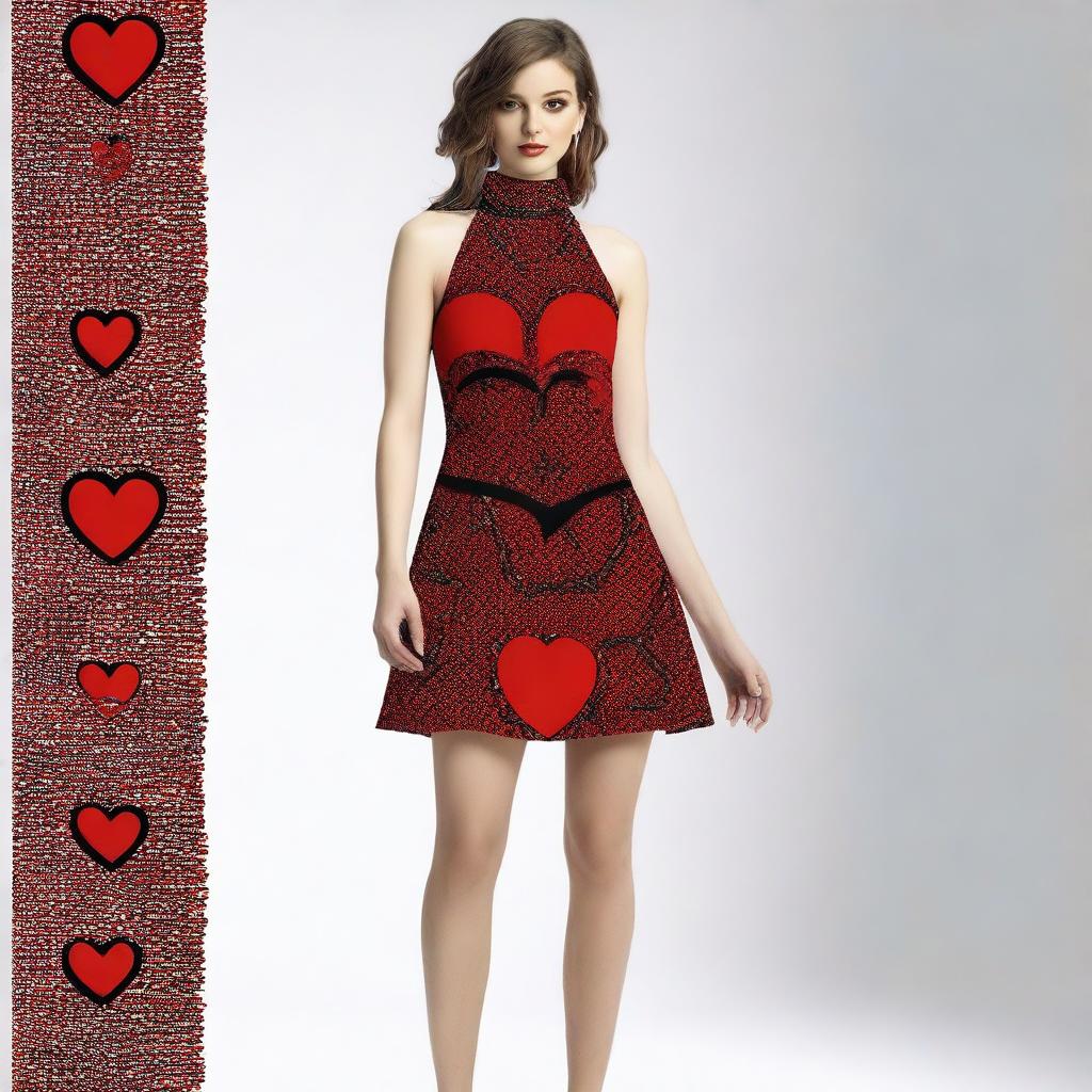 Presented is a digital art image of a unique and fashionable mini dress