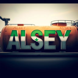 The word 'ALSEY' prominently displayed, designed with the vibrant green colors of the Syrian flag, featuring artistic lettering
