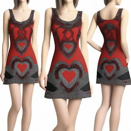 Presented is a digital art image of a unique and fashionable mini dress