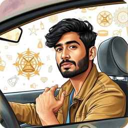 A creative portrait of a man in his late 20s to early 30s with South Asian heritage and a modern US lifestyle